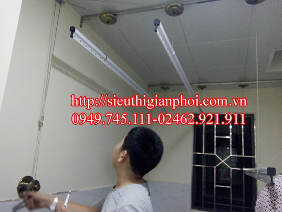 Thi công giàn phơi thông minh chung cư Five Stars Hà Đông